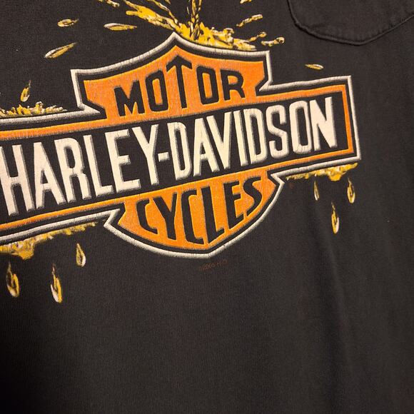Harley Davidson vintage double sided graphic tee Mens XL Y2K drink splash desert - Picture 2 of 6